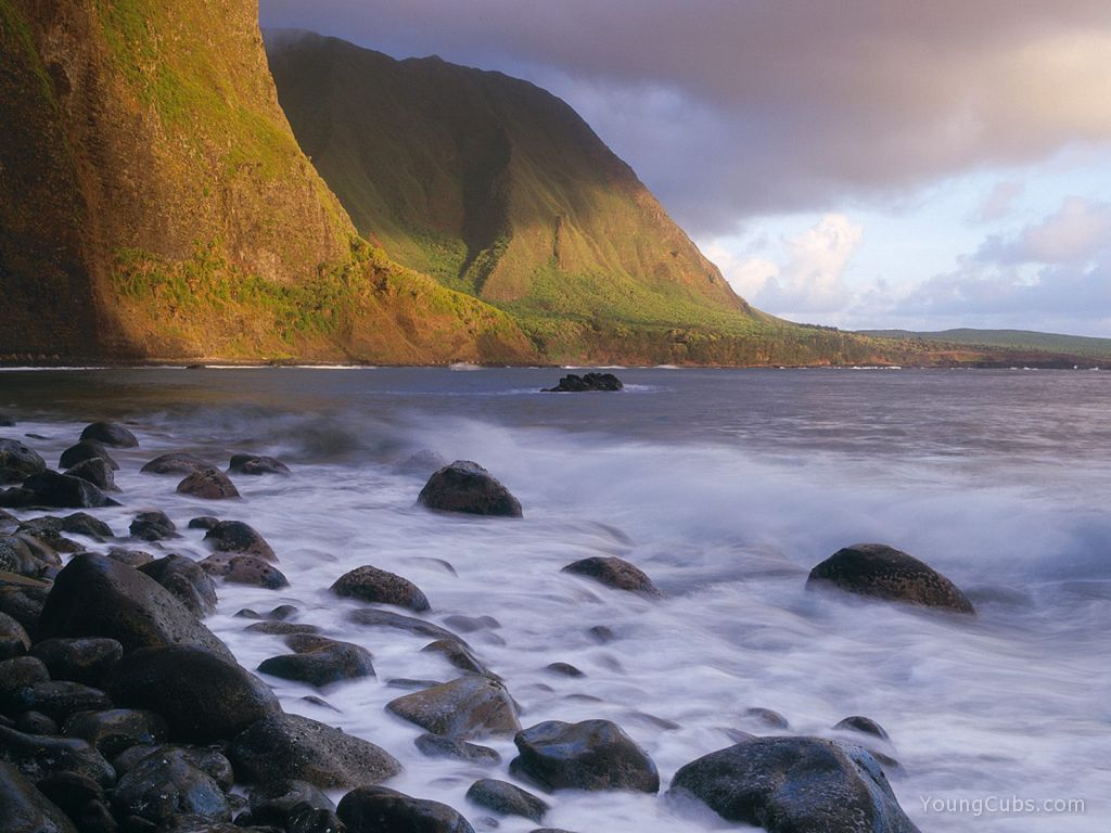 Sea Cliffs of Molokai at Sunrise, Hawaii